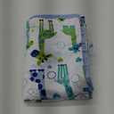 CREVENT Minky Baby Blanket for Boys, Soft Plush Receiving for Newborns - Giraffe 30x40 Inches (Light Blue)