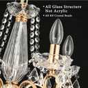 DIMMABLE Plug in Crystal Chandelier 5 Light (BULBS INCLUDED), Champaign Gold Hanging Pendant Light Fixture with 19.68ft Long Cord, K9 Crystal Ceiling for Dining Room, Living Room, Entryway, Kitchen