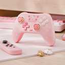 Kuitmor Pink Switch Controller,Hello Kitty Hall Effect Controllers Wireless for Switch 2/1/OLED/Lite,PC,Android,iOS, Bluetooth + Wired + 2.4G Receiver (Sold Separately),1000mAh Battery,6-Axis Gyro,Dual Vibration,RGB Breathing Light
