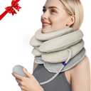 Neck Stretcher with Brace - Inflatable Cervical Traction Device for Neck Pain Relief, Adjustable Neck Support Pillow and Decompression Tool with 3+1 Chin Rest, Portable for Home, Office & Travel Use