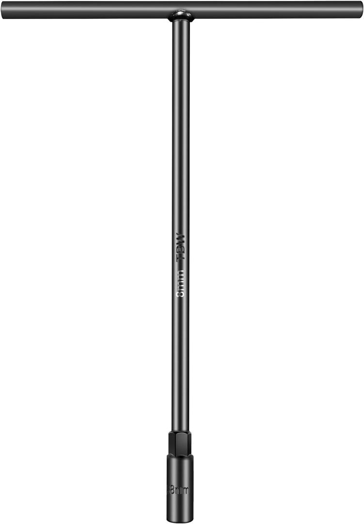 T-Handle Wrench Socket 8mm, 6-Point T Wrench Set Metric Size, Chrome Vanadium Steel, Lug Tool Socket with Long Reach for Motorcycle Bicycle Car Repair