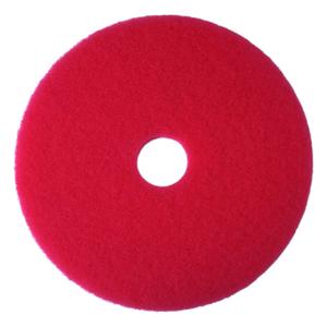 3M Buffer Floor Pad 5100, Red, 14", Removes Soil, Scratches, Scuff Marks, and Black Shoe Heel Marks
