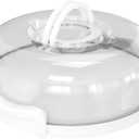 Pie, Cheesecake Carrier for up to 10 in x 4 1/2 in cake. Two Sided Fashionable Stand Doubles as Five Section Serving Tray Perfect Taker Caddie for Travel (White)