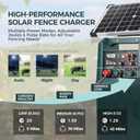 D1200S 24/7 Solar Fence Charger, 1.1Joule Portable Solar Fence Energizer with Adjustable Multi-Modes & Power Levels, 80 Acres/ 25 Miles Electric Fence Charger Ideal for Livestock