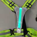 Zacro LED Reflective Vest Running Gear, 5 Lights Colors High Visibility Reflective Running Gear Rechargeable Light Up Running Vest for Walking Running Cycling, Adjustable for Men Women Kids (Bright Green)