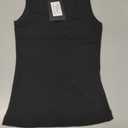 Women's Sleeveless Full Length Ribbed Fitted Racerback Workout Crew High Neck Basic Black Tank Top - (Black,S)