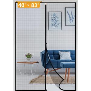 Yotache Magnetic Screen Door Fits Door Size 40 x 83, Screen Size 42" x 84" Strengthened Fiberglass Mesh for Sliding Door Black