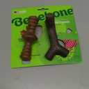 Benebone 2-Pack Maplestick/Zaggler Durable Dog Chew Toys, Real Bacon, Real Maplewood, Made in USA, Tiny, Extra Small, Brown