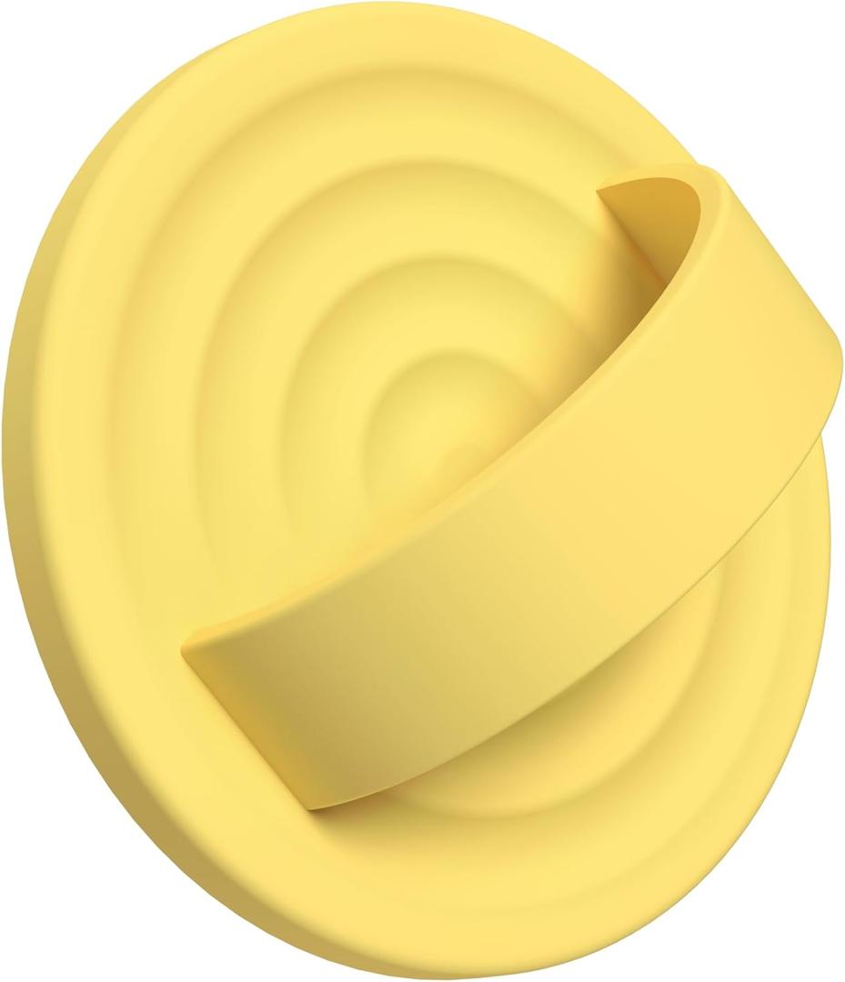Upgraded Magnetic Phone Grip, Compatible with MagSafe, Silicone Comfy Removable Loop Grip, Phone Grip Finger Ring Holder for Back of Phone for iPhone Pro Max/Plus/16/15/14/13/12, Yellow