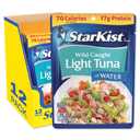StarKist Chunk Light Tuna in Water, 2.6 oz Pouch (12 Pack) Ready to Eat Wild Caught Tuna, 17g Protein, 70 Calories Per Serving, Gluten Free, Soy Free, Kosher, Perfect for Salads, Keto Meals and Snacks