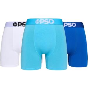 PSD Underwear Mens Boxer Briefs - 3 Pack Boxer Briefs, Mid Length, Soft & Breathable Boxer Briefs for Men (XL)