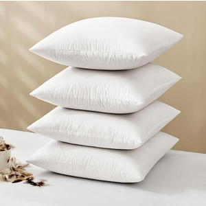 MIULEE Pillow Inserts 18x18 (Pack of 4,White), Down Feather Throw Pillow Inserts, Premium Fluffy Stuffer Throw Pillows Cotton Fabric for Sofa Bed Couch