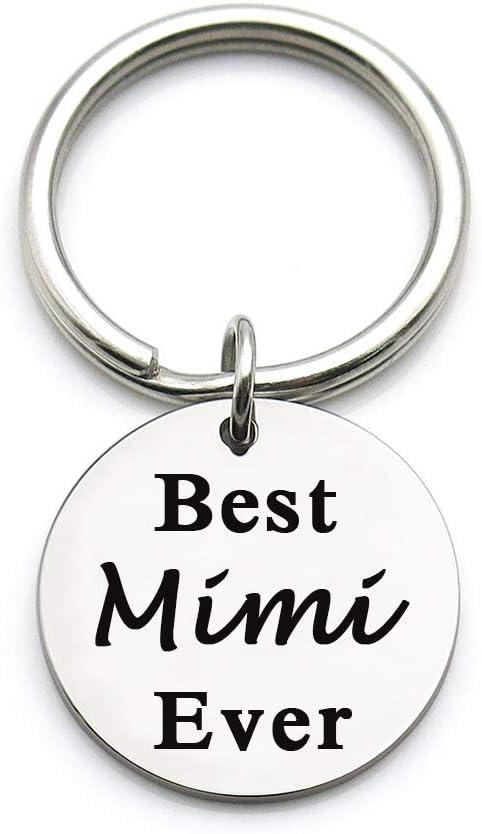 XYBAGS Mothers Day Christmas Birthday Gifts for Mimi, Metal Pendant Keychain Key Tag for Grandma, Best Mimi Ever