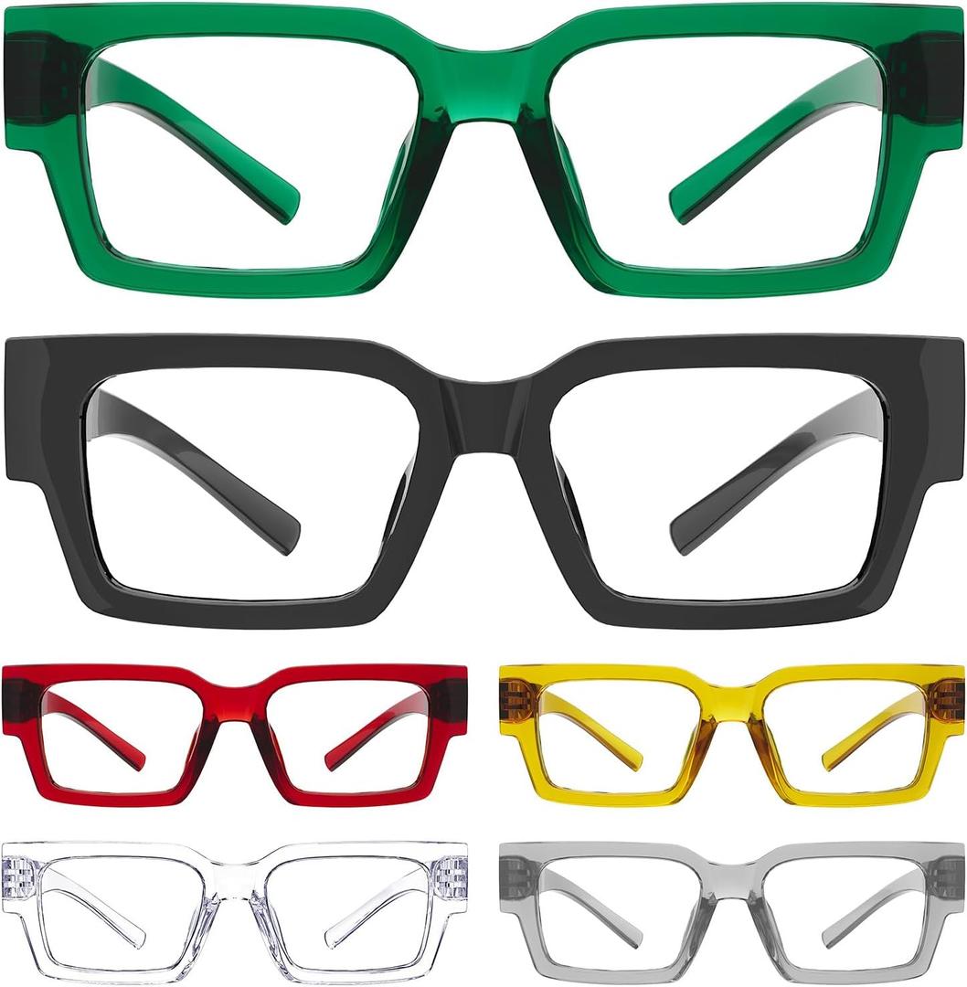 Eyekepper Metalless Reading Glasses with Screwless Spring Hinges 6 Pack Men's Women Readers Standard Size +2.00