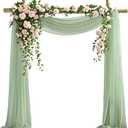 Wedding Arch Draping Fabric, 6.7 Yards Sage Green Sheer Curtains Wedding Decorations for Ceremony, Sage Green Chiffon Draping Fabric 29" x 20ft Backdrop