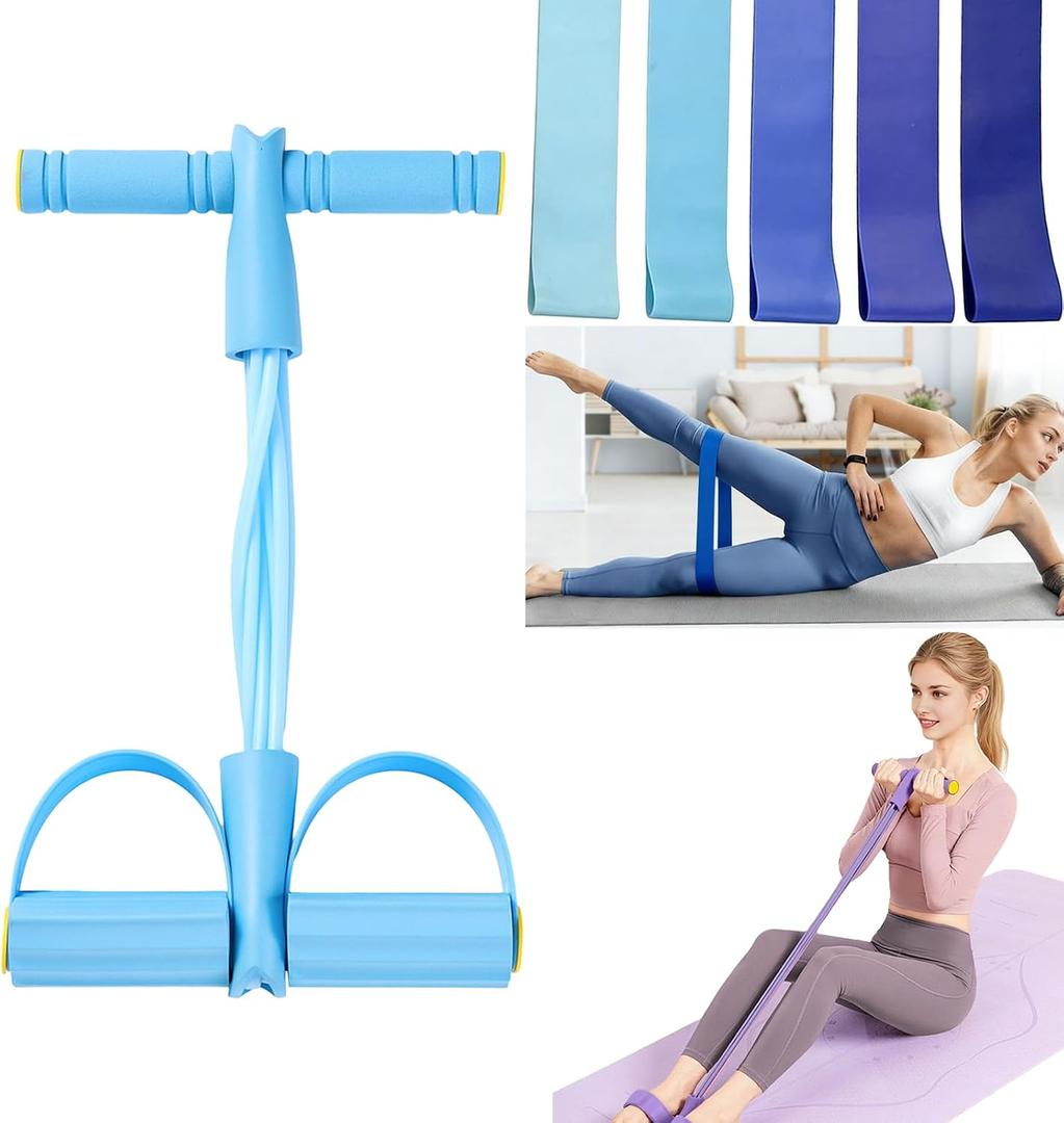 21 Fitness Resistance Bands Set with Pedal System Resistance Bands & Tube Pedal Resistance Device, Multifunction Tension Rope for Full Body Workout, Exercise Bands for Abs, Fashion Puller for Women