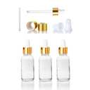 12 Pack Dropper Bottles 30ml Empty Clear Glass Bottles for Essential Oil Perfume Liquid Aromatherapy