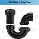 Lesso ABS Adjustable P Trap1 1/2 Inch for RV Drain Bathroom Kitchen Sink Drain Pipe Tubular Kit with White Threaded Adapter Ring