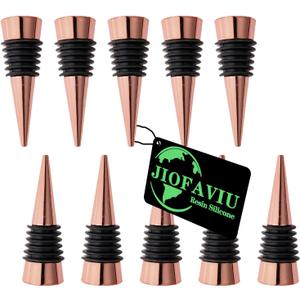 10 Pcs Bottle Stopper Set Kit, Resin Bottle Stoppers Molds Set Accessories, Stopper for Silicone Molds Epoxy Resin (Alloy, Goldrose)
