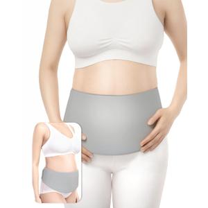Hysterectomy & C-Section Belly Binder for Post-Op, Hot & Cold Therapy Ice Pack Waist Belt, Lycra Fabric Gel Pad for Incision Protection, Reusable Cooling Wrap for Surgery Pain Relief,Adjustable 28-47" Gray