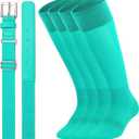 Baseball Socks and Belts Combo for Youth and Adult, Elastic Softball 2 Pair Socks and 1 Belts, Small