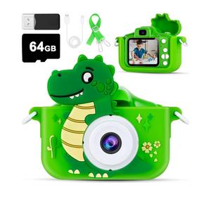 Kids Camera, 64GB Digital Camera Toy for Kids, Dinosaurs Birthday Gifts for Boys Age 3-12, 1080P HD Video Camera for Toddler, Children Toys for Boys