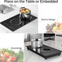 GIHETKUT Double Induction Cooktop,110V 2 Burner Induction Cooktop,2300W Electric Stove Top with Independent Control, Ultrathin Body, 9 Temperature, Multiple Power Levels, 2 Hour Timer, Safety Lock
