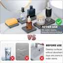 4PCS Stone Drying Trays for Bathroom Sink and Kitchen Counter, Water Absorbing Stone Tray with Diatomaceous Earth, Soap Dish and Coaster