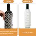 Boao 100 Pcs Wine Mesh Liquor Bottles Protector Sleeves 7.8 Inch PE Net Wine Bottle Protector for Travel Glass Liquor Bottle Sleeves, Keep Bottles Safe While Traveling, White