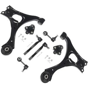 8PCS Suspension Kit Fit For Honda Civic 2006-2011 Front Lower Control Arms w/Ball Joint Sway Bar End Link Tie Rod 2007 2008 2009 2010 Repalcement For K620382 K620383