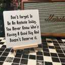 Dark Humor Sarcasm Desk Decor Sign, Funny Motivational Meme Decorations for Home Room Office Desk, Funny Adult Humor Gifts for Women Men, Doesn't Deserve It.