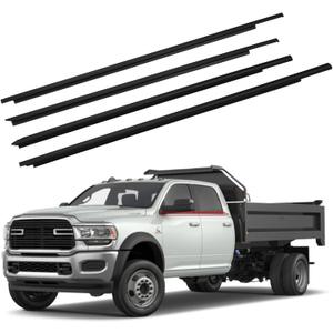 Window Weatherstrip Molding Trim Seal Belt Compatible with Dodge Vehicle 2009-2023 Ram 1500 2500 3500 4500 5500 Crew Cab, Replace#55112376AH 55112377AH 55372138AH 55372139AH