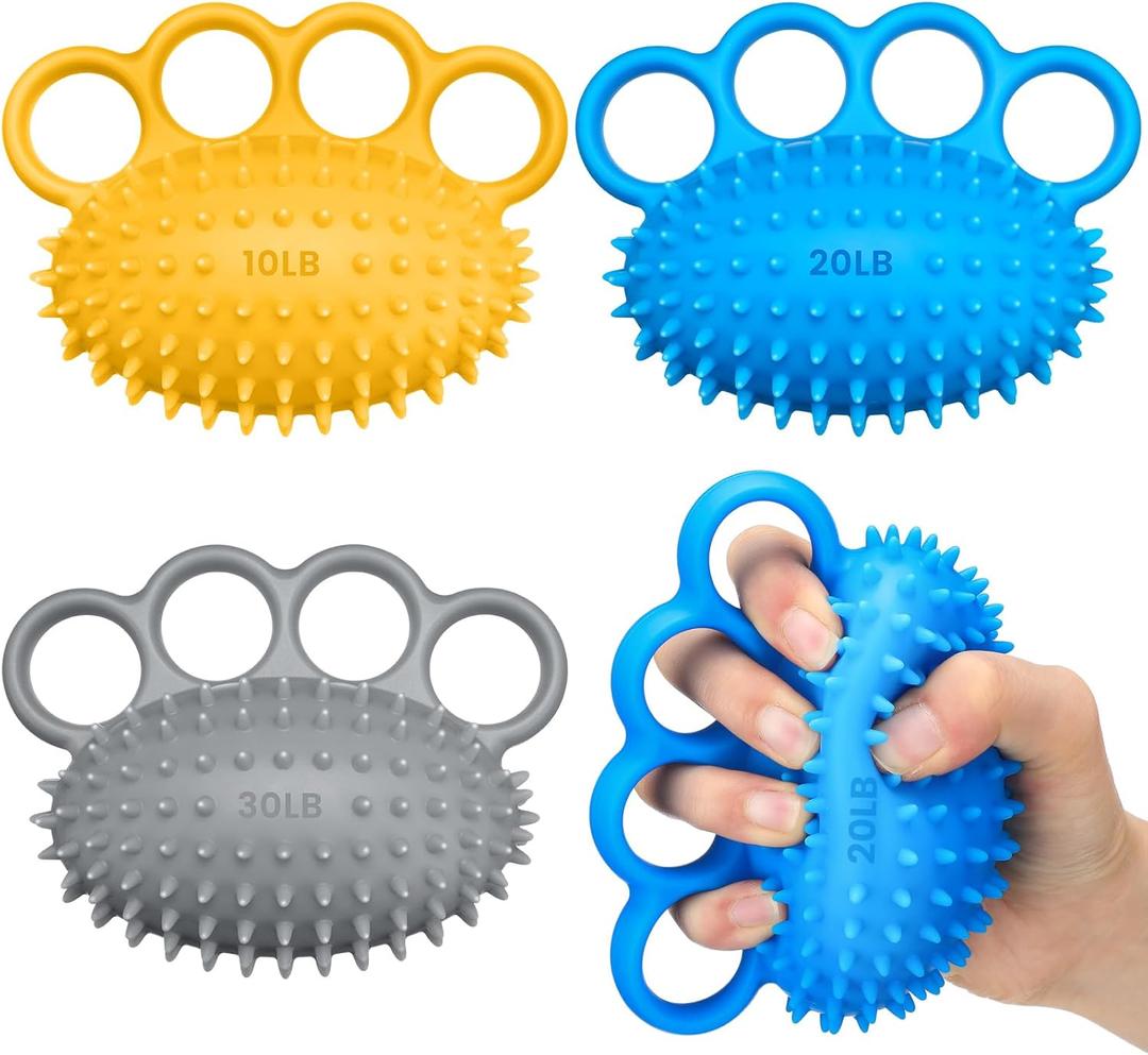 3 Pack Hand Exercise Balls 3 Level Set Finger Strengthener Therapy Hand Balls Grip Strength Trainer Squeeze Stress Relief for Adults Elderly Stroke Arthritis Carpal Tunnel