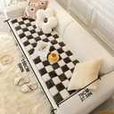 SmoBea Couch Cover for Dogs Washable, Funny Fuzzy Pet Couch Covers for Sofa, Couch Protector for Dogs Plaid Protective Couch Cover, Anti-Slip Dog Bed Sofa Cover (27.6 * 59", Black)