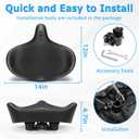 CDYWD Oversized Bike Seat for Men & Women Comfort, Extra Wide Bicycle Seat Cushion, Comfortable Wing Padded, Large Replacement Saddle for Peloton, Stationary Exercise Bike, Ebike, Cruiser, City Bike