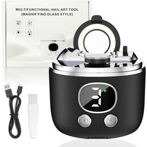2026 New Electric Nail Clipper, 3-Speed Fingernail Trimmer with Magnifying Glass & Adjustable Trim Slot, Automatic Nail Clipper/Polisher/Grinder with Light Safe for Seniors Adults Kids, Black