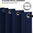 COSVIYA Grommet Blackout Room Darkening Navy Blue Curtains 84 inch Length 2 Panels,Thick Polyester Light Blocking Insulated Thermal Window Curtain Drapes for Bedroom/Living Room, 52x84 inches