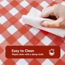 Romanstile Rectangle Vinyl Tablecloth, 100% Waterproof Buffalo Gingham Plastic Table Cloth, Heavy Duty Wipeable Checkered Table Covers for Outdoor, Camping, Picnic, Patio - 54 x 78, Red and White