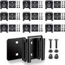 10 Pack E-Track Connector with Square Plates, E Track Double Fitting Accessories, Bolt-on Steel Cargo Securement E Track Compatible Accessory, Etrack Rail Adapter for Trucks, Enclosed Trailers