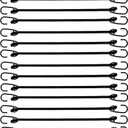 Mini Bungee Cord with Hooks 6 Inch, Plastic Coated, Without Sharp Hook End, 15 Piece