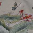 Chinese Table Runner, Traditional Japanese Asian Ink Painting Iotus Flower Koi Butterfly Nature Oriental Vintage Table Center Decor for Family Kitchen Outdoor Holiday Party Table Decorations, 13"x72"