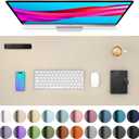 Aothia Leather Desk Pad Protector, Office Mat, Large Mouse Pad, Non-Slip PU Leather Blotter, Laptop Desk Pad, Waterproof Writing Pad for Office and Home (Beige, 31.5" x 15.7")