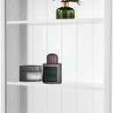 Nalwort 14" x 24" Recessed Medicine Cabinet, 3-Tier Wall Niche, White Solid Wood Wall Niche for Bathroom, Bedroom, Living Room, Kitchen