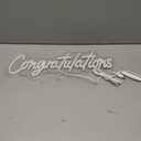 SYLHOME Congratulations Led Neon Light Sign Gratuation Celebrate Wall Sign Decor Backdrop Congrats Grad Prom Party Wedding Birthday Banner Decor Gifts 16.14" X 4.92" USB Warm White