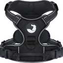 Joytale No Pull Dog Harness for Small Dogs, Reflective Pet Vest with Front Clip, Adjustable Soft Padded Harnesses with Easy Control Handle for Training and Walking, Black, S