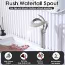 Elegant Bathroom Sink Faucet Single Hole,AUU Waterfall Brushed Nickel Vessel Sink Faucet Solid Brass,Single Handle Basin Tap with Pop Up Drian Supply Line (Brushed Nickel, Tall)