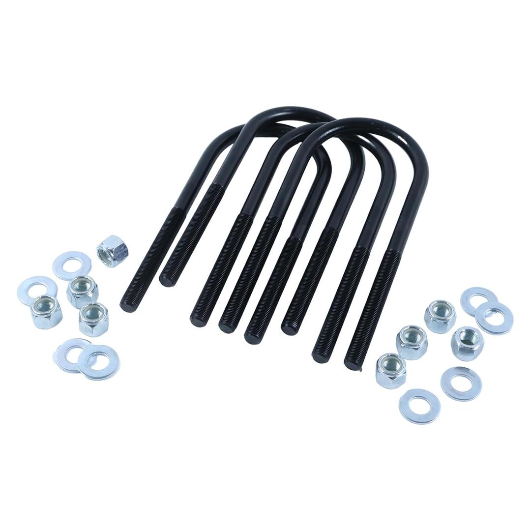 1/2'' x 3'' x 8'' Round Suspension U-Bolt Kit 7639 Universal for Automobiles Trailer Ski Boat Sailboat Trailers Industrial Parts Replace for Rough Country 7639