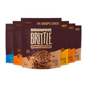 Brownie Brittle Variety Pack Thin and Crispy Sweet Snacks (Pack of 6, 5 oz), Rich Gourmet Brownie Bites Dessert (BB-11/24/26)