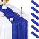 6 Pack Royal Blue Cheesecloth Table Runner, 17 x 108 inch, Semi Sheer Boho Cheese Cloth Fabric Table Runner Bulk for Wedding, Birthday, Party, Holiday, Home Decor (Royal Blue)