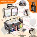 Rolling Teacher Tote Bag with Detachable Trolley, Wheeled Teacher Bag with Padded Laptop Compartment for up to 15.6 Inch, Multifunctional Rolling Briefcase for Teaching& Office (Elegant Gray), Medium